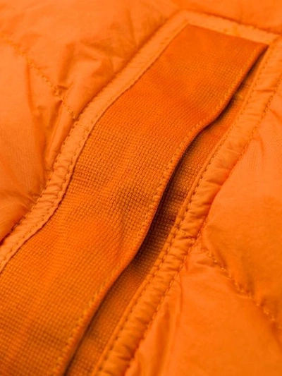 Shop Stone Island Regular Padded Jacket In Orange