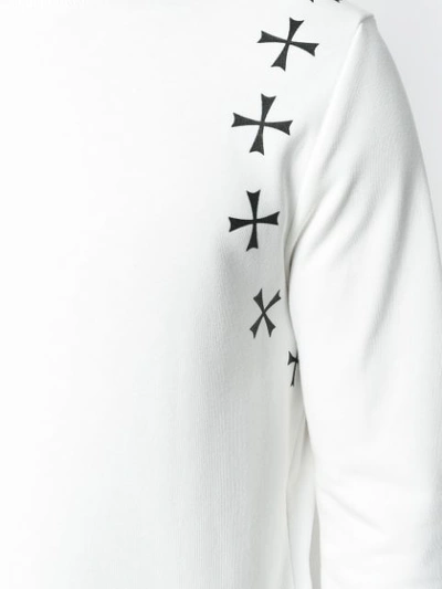 Shop Neil Barrett Military Cross-detail Sweatshirt - White