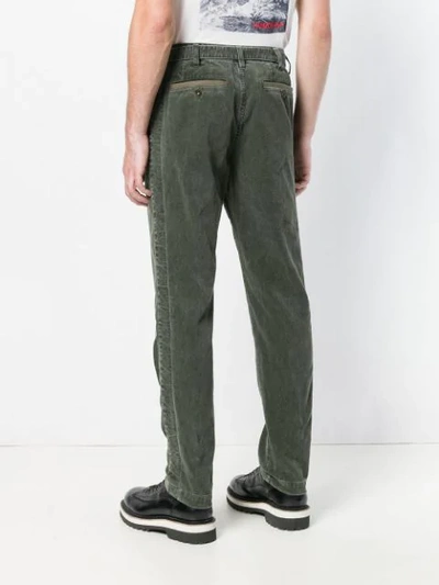 Shop Sacai Corduroy Trousers - Green