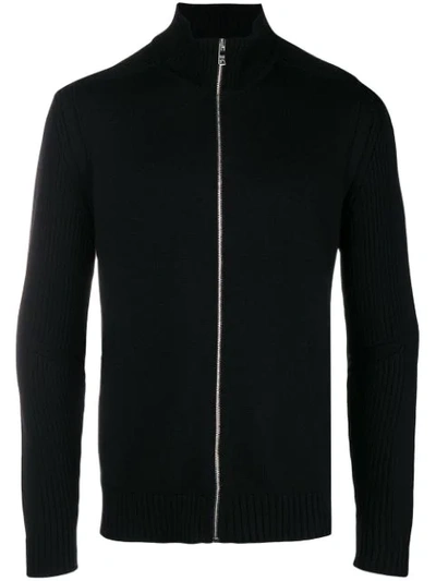 Shop Prada Zip Front Cardigan - Black