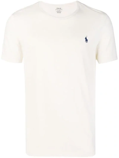 Shop Polo Ralph Lauren Logo T-shirt In Neutrals