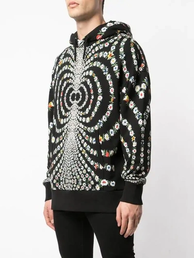 Shop Givenchy Floral Print Hoodie In Black