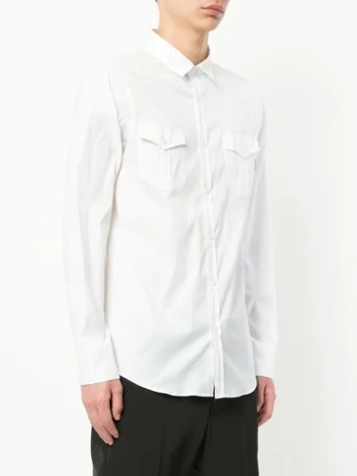 Shop Loveless Pockets Shirt In White