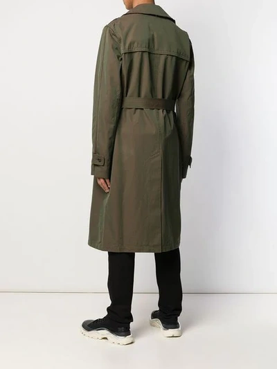 Shop Maison Margiela Single Breasted Trench Coat In 727 Green