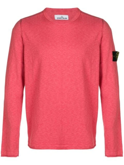 Shop Stone Island Logo Sweatshirt In Pink