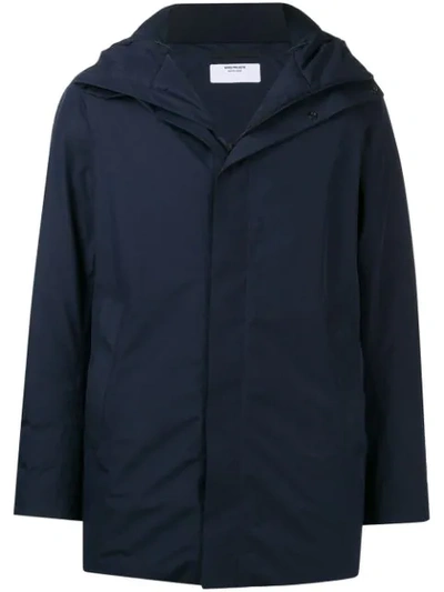 Shop Norse Projects Padded Parka Coat In Blue