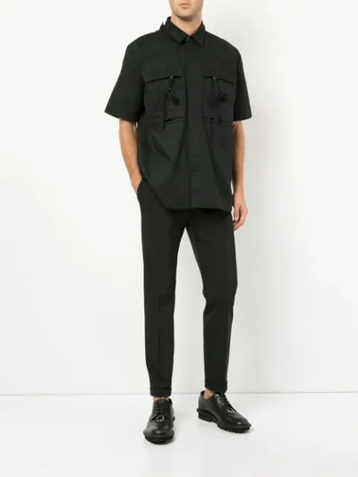 Shop Ktz Chest Cargo-pocket Shirt In Black