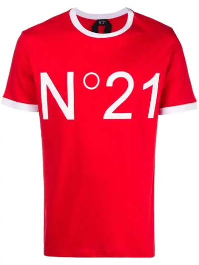 Shop N°21 Logo Print T In Red