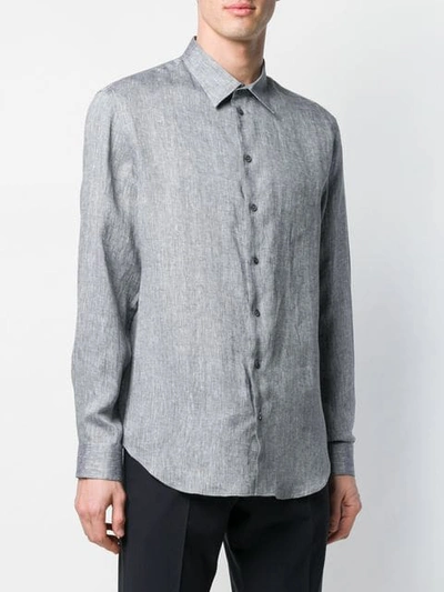 Shop Emporio Armani Plain Shirt In Grey