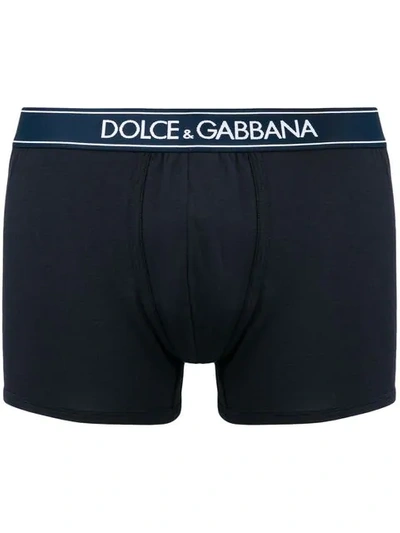 Shop Dolce & Gabbana Boxershorts Mit Logo In Blue