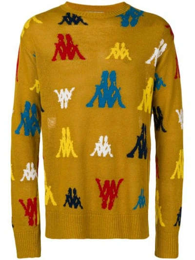 Shop Kappa Logo Intarsia Jumper In Yellow