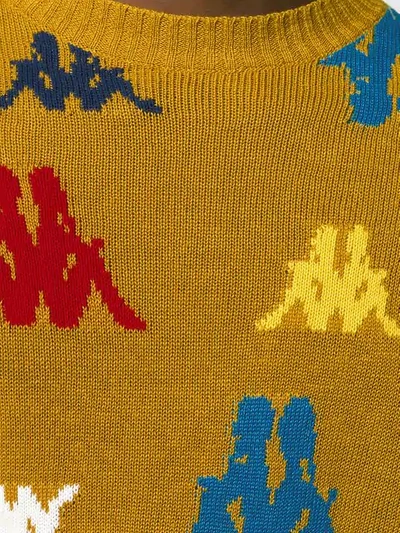 Shop Kappa Logo Intarsia Jumper In Yellow