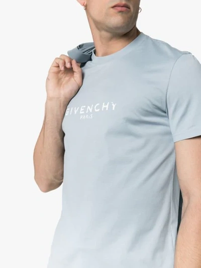 Shop Givenchy Faded Logo T In 451 Pale Blue