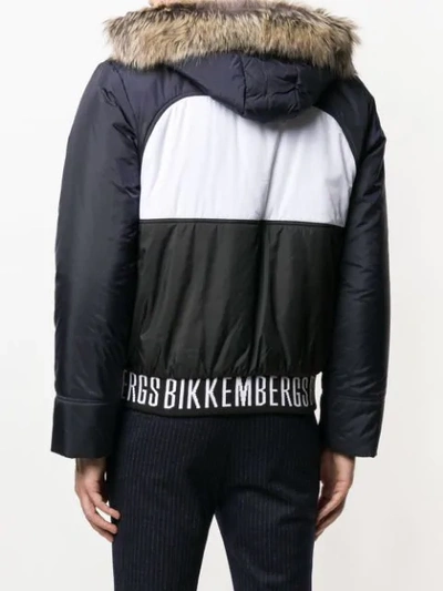 Shop Dirk Bikkembergs Panelled Fur Trim Jacket - Black