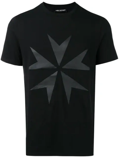 Shop Neil Barrett Military Star Print T-shirt - Black
