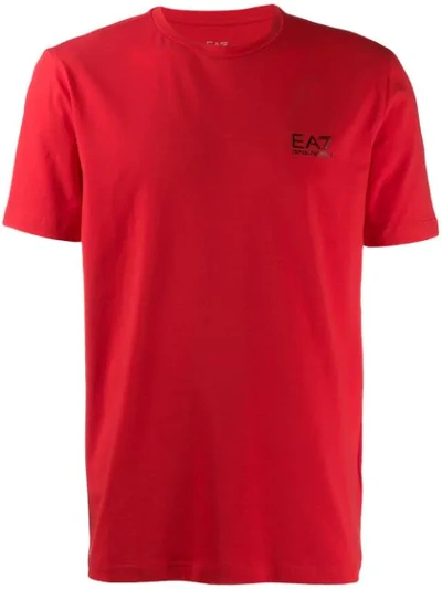 Shop Ea7 Printed Logo T-shirt In Red