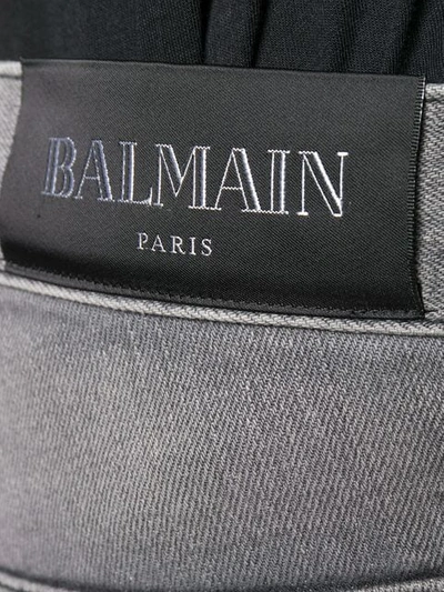 BALMAIN 紧身机车牛仔裤 - 灰色