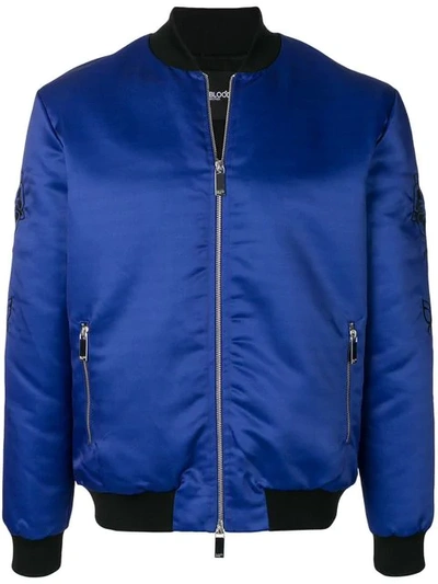 Shop Blood Brother Embroidered Bomber Jacket In Blue