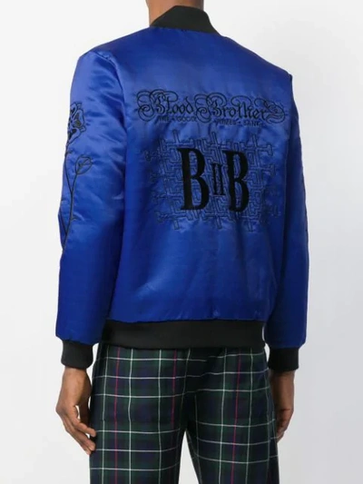 Shop Blood Brother Embroidered Bomber Jacket In Blue