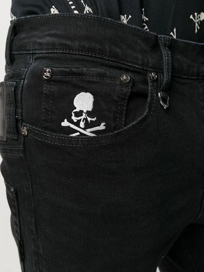 MASTERMIND JAPAN RIPPED SKINNY JEANS - 黑色