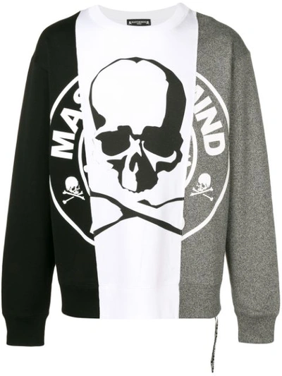 Shop Mastermind Japan Mastermind World Striped Skull Jumper - White