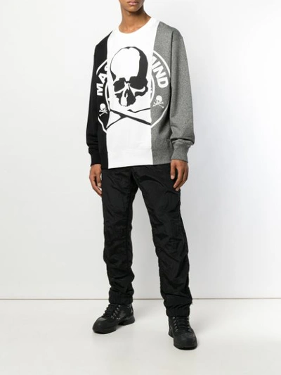 Shop Mastermind Japan Mastermind World Striped Skull Jumper - White