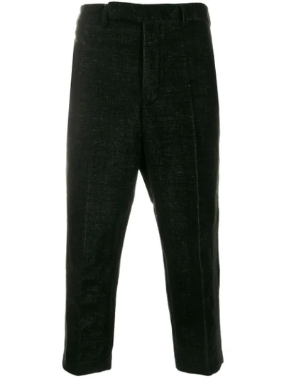 Shop Rick Owens Slim Cropped Trousers In Black