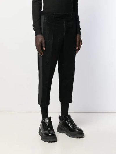 Shop Rick Owens Slim Cropped Trousers In Black