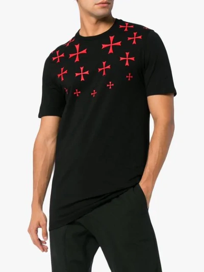 Shop Neil Barrett Cross T-shirt - Black