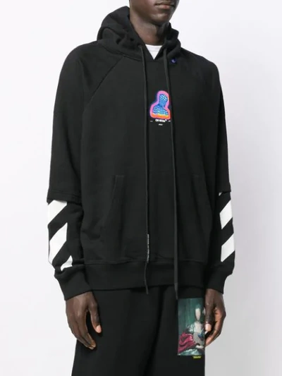 Shop Off-white Thermo-print Hoodie In Black Multicolor