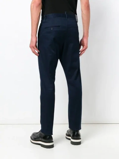 Shop Dsquared2 Cropped Chino Trousers In Blue