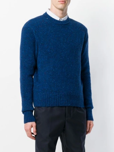Shop Ami Alexandre Mattiussi Donegal Crew Neck Sweater In Blue