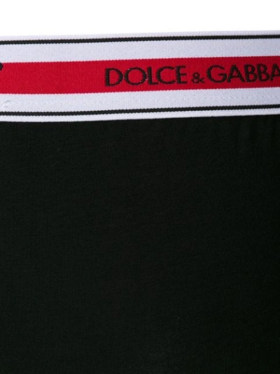 Shop Dolce & Gabbana Striped Logo Waistband Briefs In Black