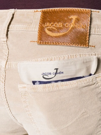Shop Jacob Cohen Corduroy Straight Trousers In Neutrals