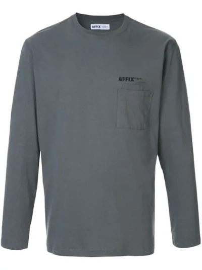 Shop Affix Logo Print Longsleeved T-shirt In Grey