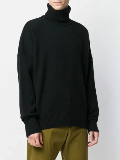Shop Ami Alexandre Mattiussi Turtleneck Oversize Sweater In Black