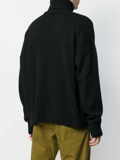 Shop Ami Alexandre Mattiussi Turtleneck Oversize Sweater In Black