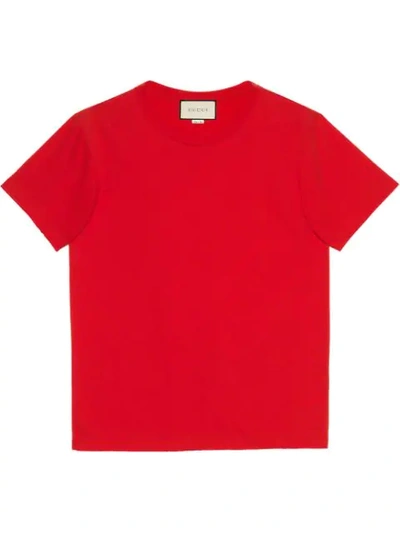 Shop Gucci Stamp Cotton T-shirt In Red