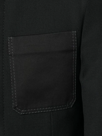 Shop Lanvin Contrast Stitching Blazer In Black