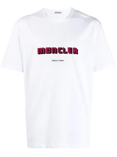 Shop Moncler T-shirt Mit Logo-print In White