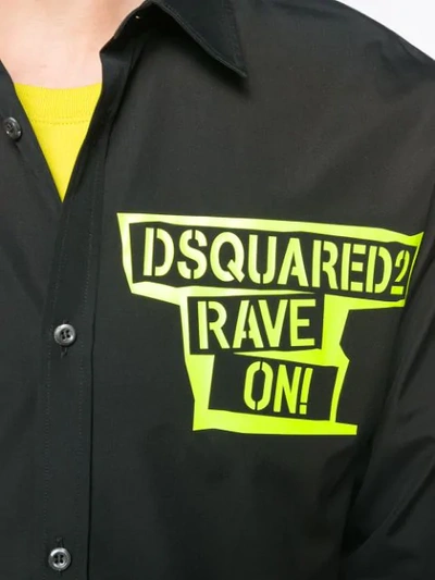 Shop Dsquared2 Rave On Print Shirt In Black