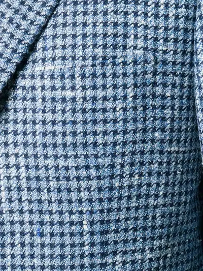 Shop Kiton Houndstooth Blazer In Blue