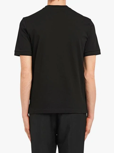 Shop Prada Slim Fit Piqué T-shirt In Black