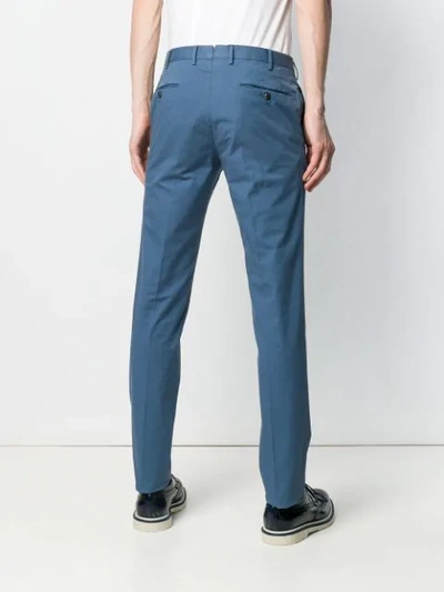 Shop Pt01 Slim Tailored Trousers In Blue