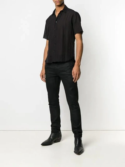 Shop Saint Laurent Sheer Panelled Shirt In 1000 Black