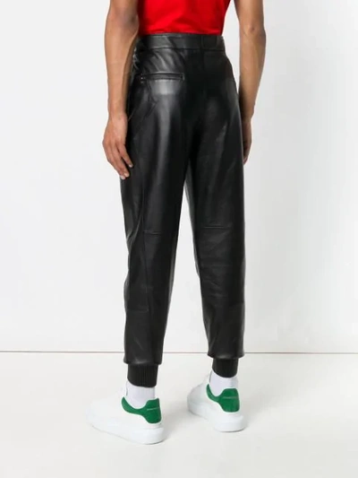 Shop Alexander Mcqueen Lambskin Trousers - Black
