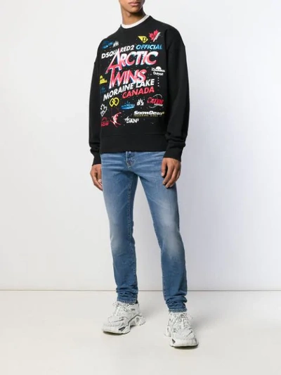 Shop Dsquared2 Artic Patch Pattern Sweatshirt In Black