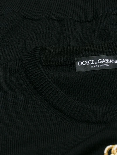 Shop Dolce & Gabbana Embellished Pullover Sweatshirt In Black