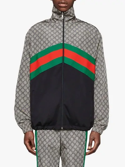 Shop Gucci Giacca Oversize In Jersey Tecnico In Grey