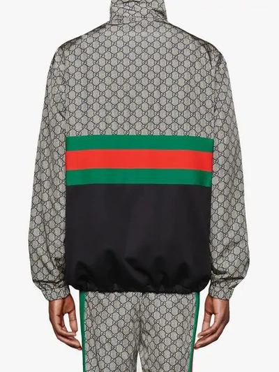 Shop Gucci Giacca Oversize In Jersey Tecnico In Grey